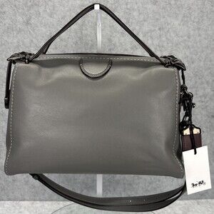 RARE Coach 1941 Laural Frame Bag in Slate Grey Glovetanned Leather Authentic